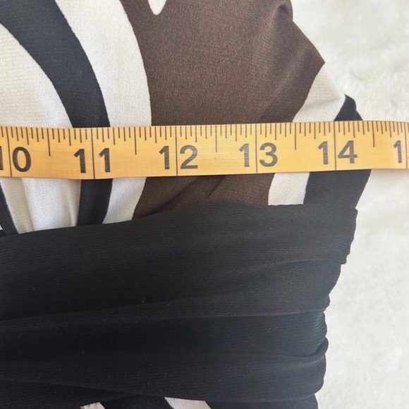 Bisou Bisou By Michelle Bohbot Y2K Halter Maxi Dress Artsy Brown Black Size 8 - Picture 5 of 6